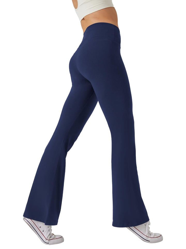 JEKAOYI Womens High Waist Flared Yoga Pants Casual Bootcut Workout Leggings Tummy Control Navy