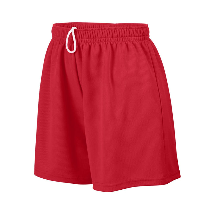 Augusta Sportswear Ladies Wicking Mesh Performance Workout Running Shorts Red Large